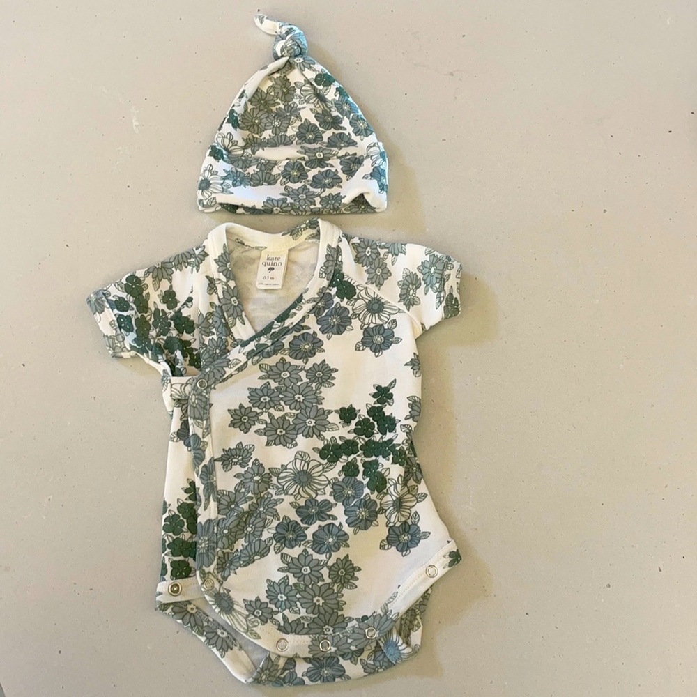 Kate Quinn Organic Kimono Onesie with Hat